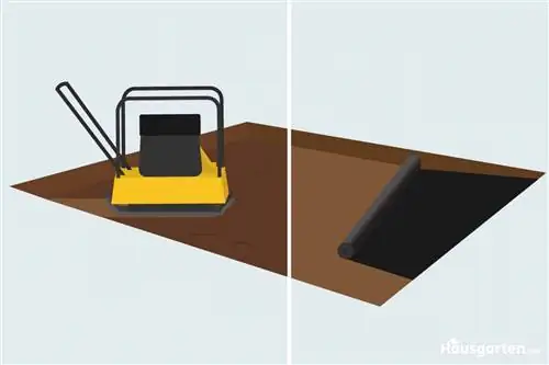 Pondasi kolam: padatkan dan tata bulu domba