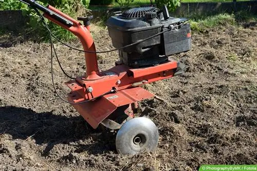 Use a motor hoe to dig