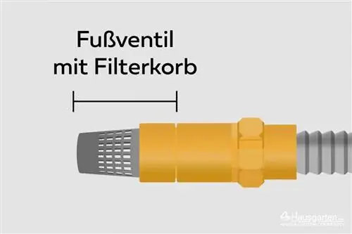 Filtre sepetli bahçe pompası taban valfi