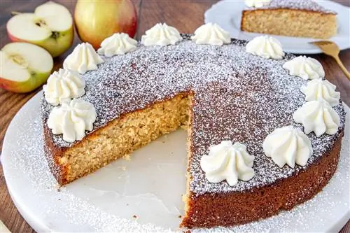 Vinnige, sappige koek met appelmoes - Resep