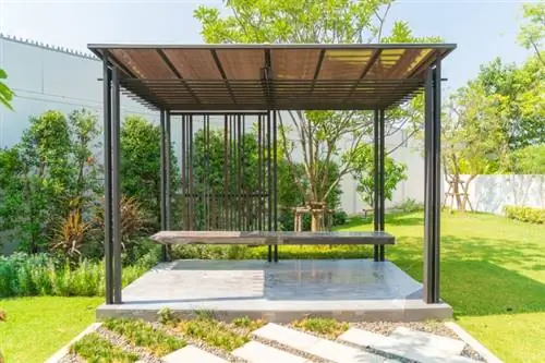 Metal garden pavilion