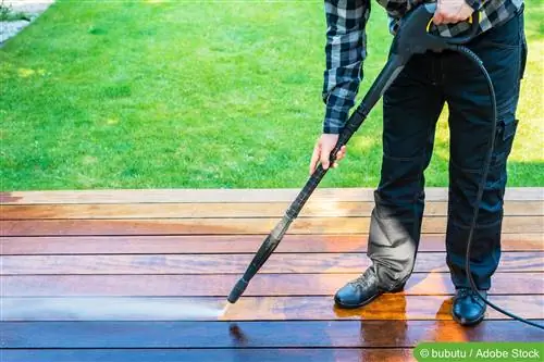 Limpiar una terraza de madera: ¿qué madera es fácil de cuidar?