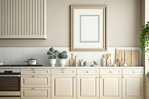 Cream colored kitchen