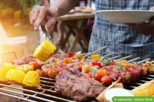 Parrilla completa en fiesta en el jardín